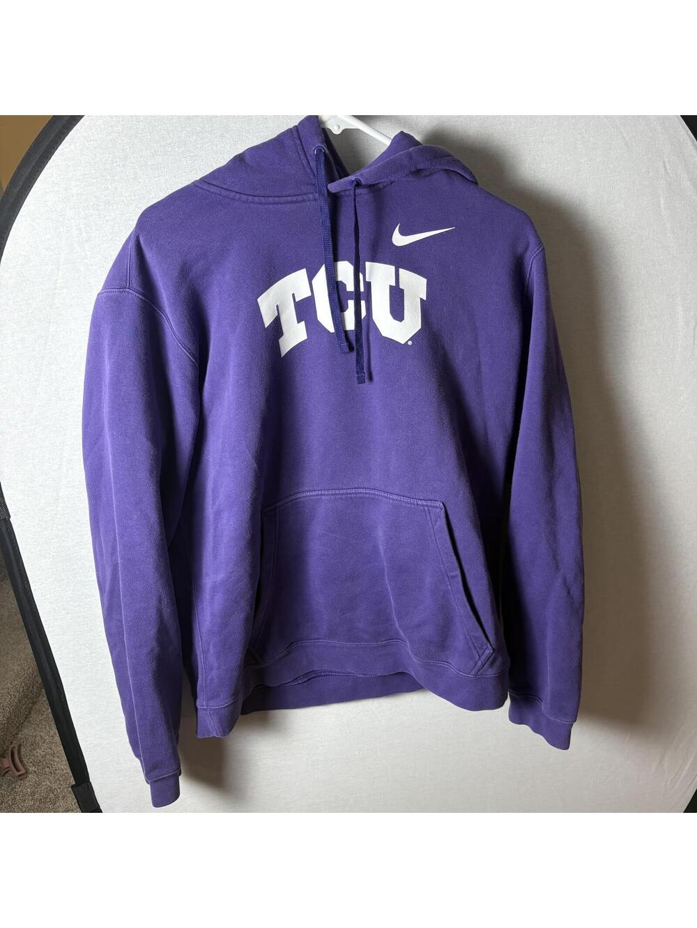 Nike TCU Purple Pullover Hoodie Sweatshirt Size L